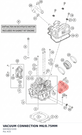 Diagram preview: VACUUM CONNECTION M6/0.75MM (60036023200)