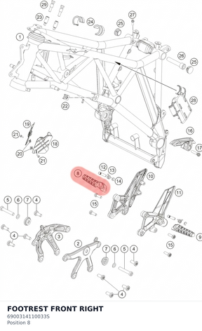 Diagram preview: FOOTREST FRONT RIGHT (6900314110033S)