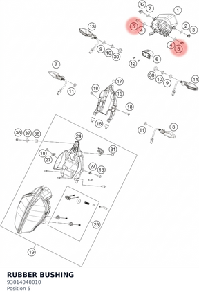 Diagram preview: RUBBER BUSHING (93014040010)