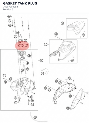 Diagram preview: GASKET TANK PLUG (76007008052)