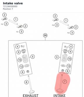 Diagram preview: Intake valve (72136030000)