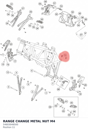 Diagram preview: RANGE CHANGE METAL NUT M4 (54603048500)