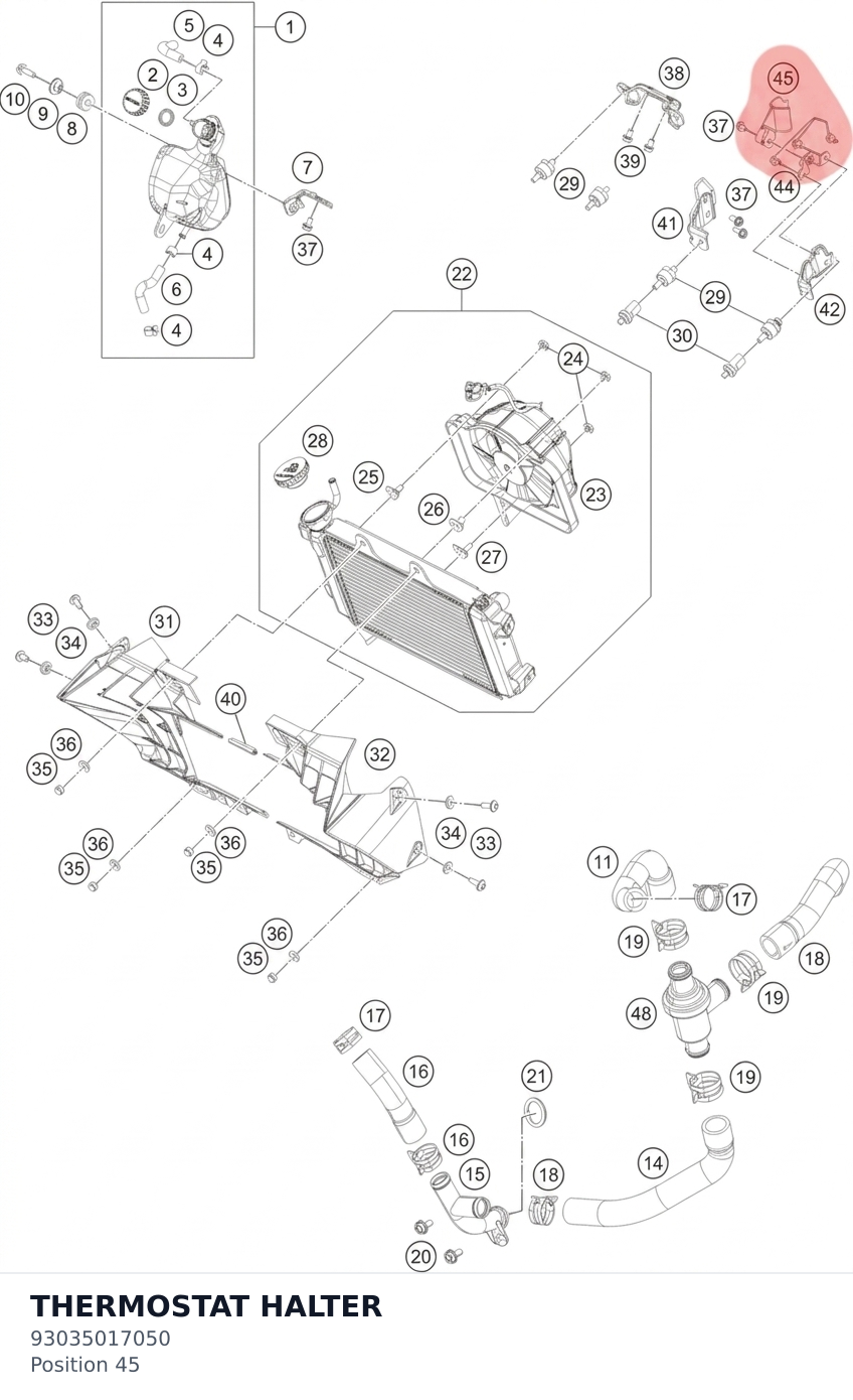 Diagram preview: THERMOSTAT HALTER (93035017050)