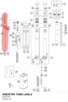 Diagram preview: ADJUSTER TUBE L488.5 (48601957)