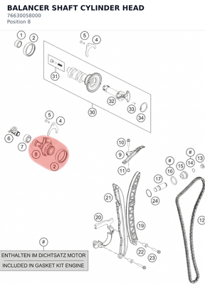 Diagram preview: BALANCER SHAFT CYLINDER HEAD (76630058000)