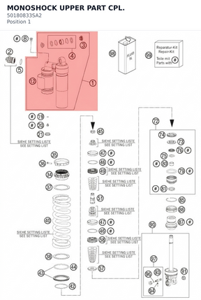 Diagram preview: MONOSHOCK UPPER PART CPL. (50180833SA2)