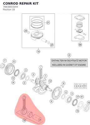 Diagram preview: CONROD REPAIR KIT (76630015044)