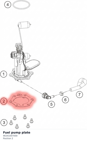 Diagram preview: Fuel pump plate (96341007000)