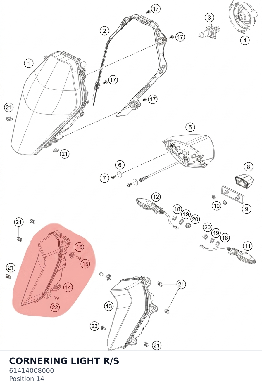 Diagram preview: CORNERING LIGHT R/S (61414008000)
