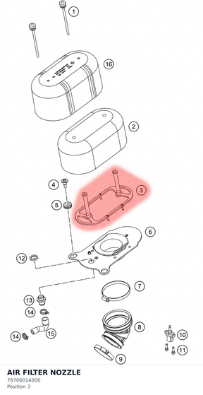 Diagram preview: AIR FILTER NOZZLE (76706014000)