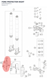 Diagram preview: FORK PROTECTOR RIGHT (63501093000C1C)