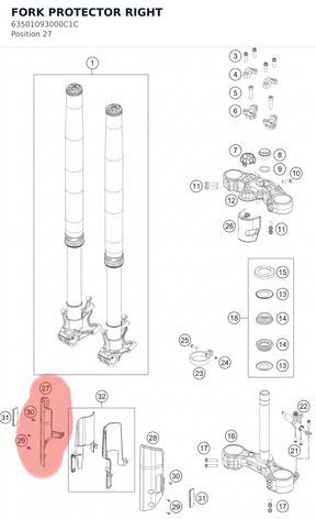 Diagram preview: FORK PROTECTOR RIGHT (63501093000C1C)