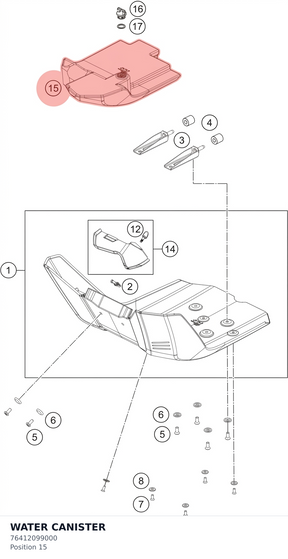 Diagram preview: WATER CANISTER (76412099000)