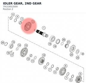 Diagram preview: IDLER GEAR, 2ND GEAR (79133012000)