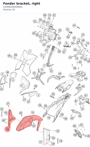 Diagram preview: Fender bracket, right (63508026000EBA)