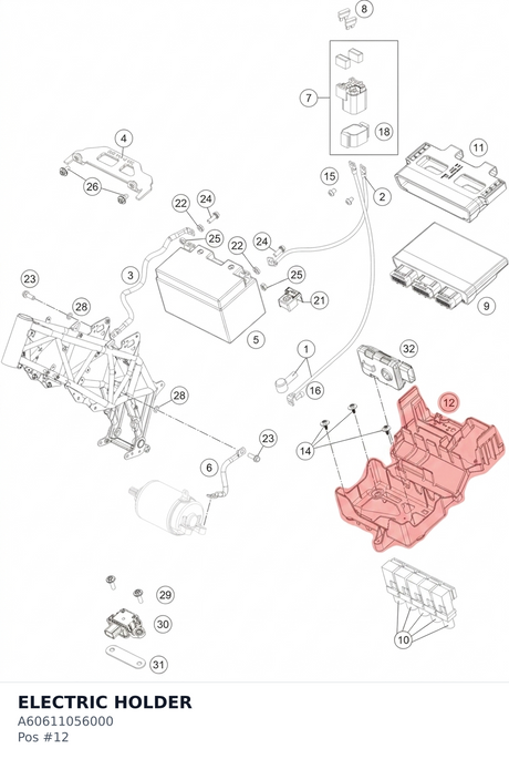 Diagram preview: ELECTRIC HOLDER (A60611056000)