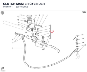 CLUTCH MASTER CYLINDER 63040101AB diagram position