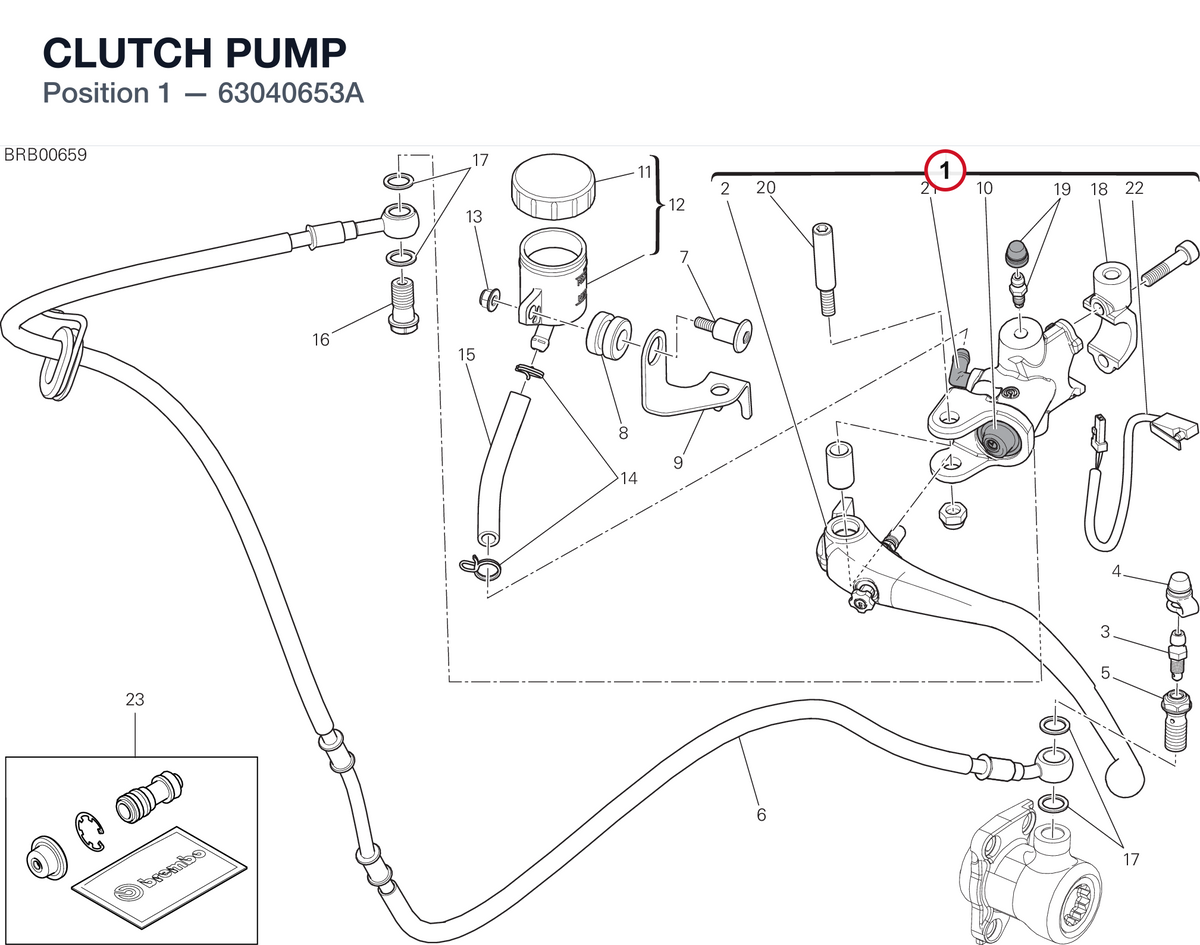 CLUTCH PUMP 63040653A diagram position