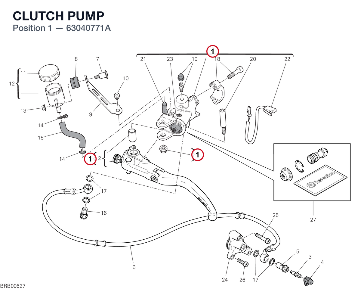 CLUTCH PUMP 63040771A diagram position