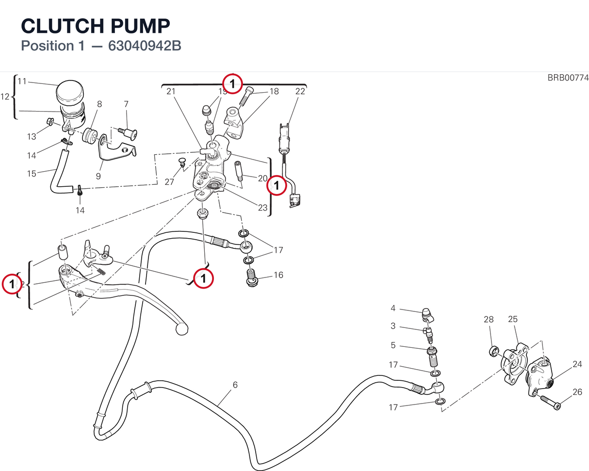 CLUTCH PUMP 63040942B diagram position