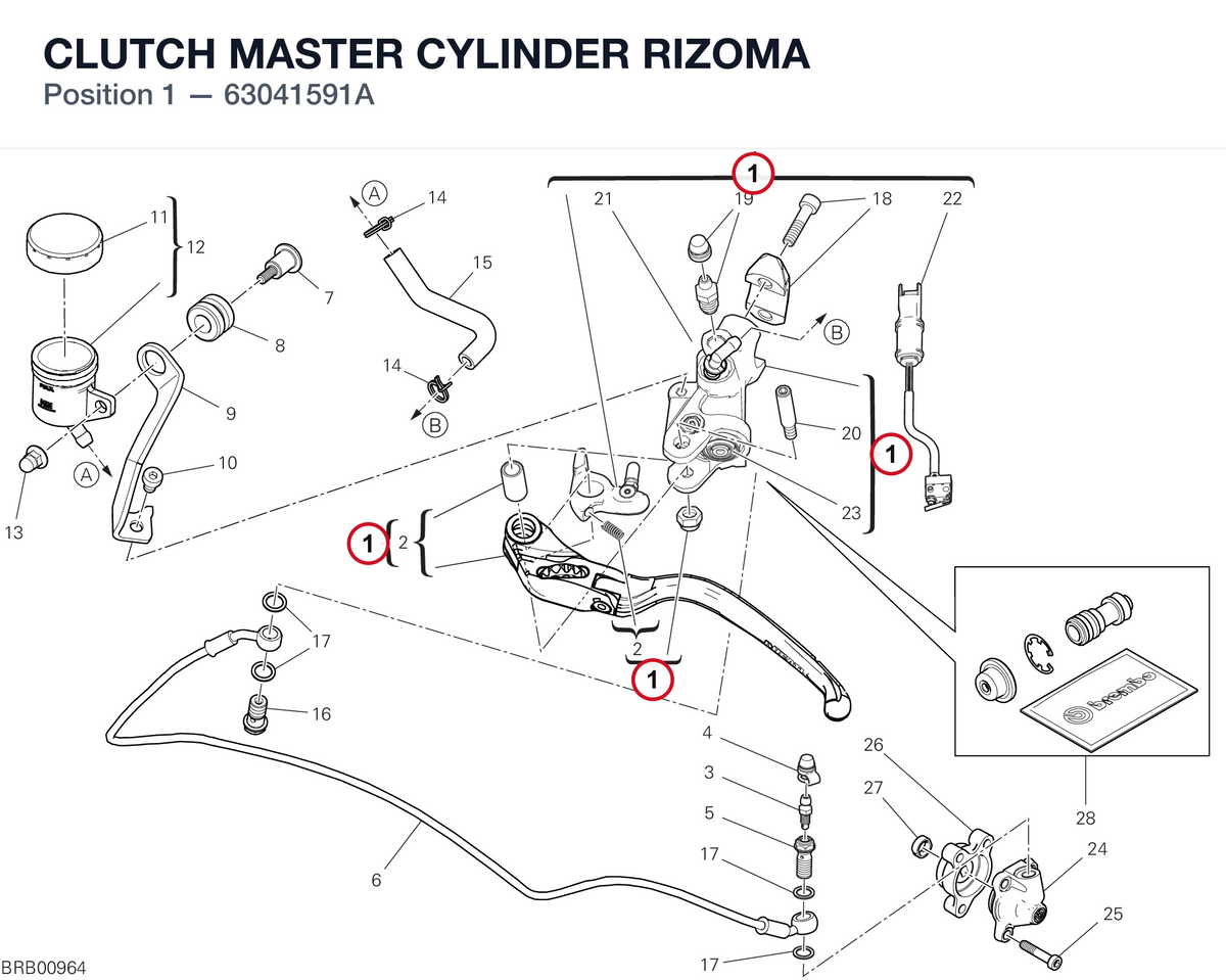 CLUTCH MASTER CYLINDER RIZOMA 63041591A diagram position