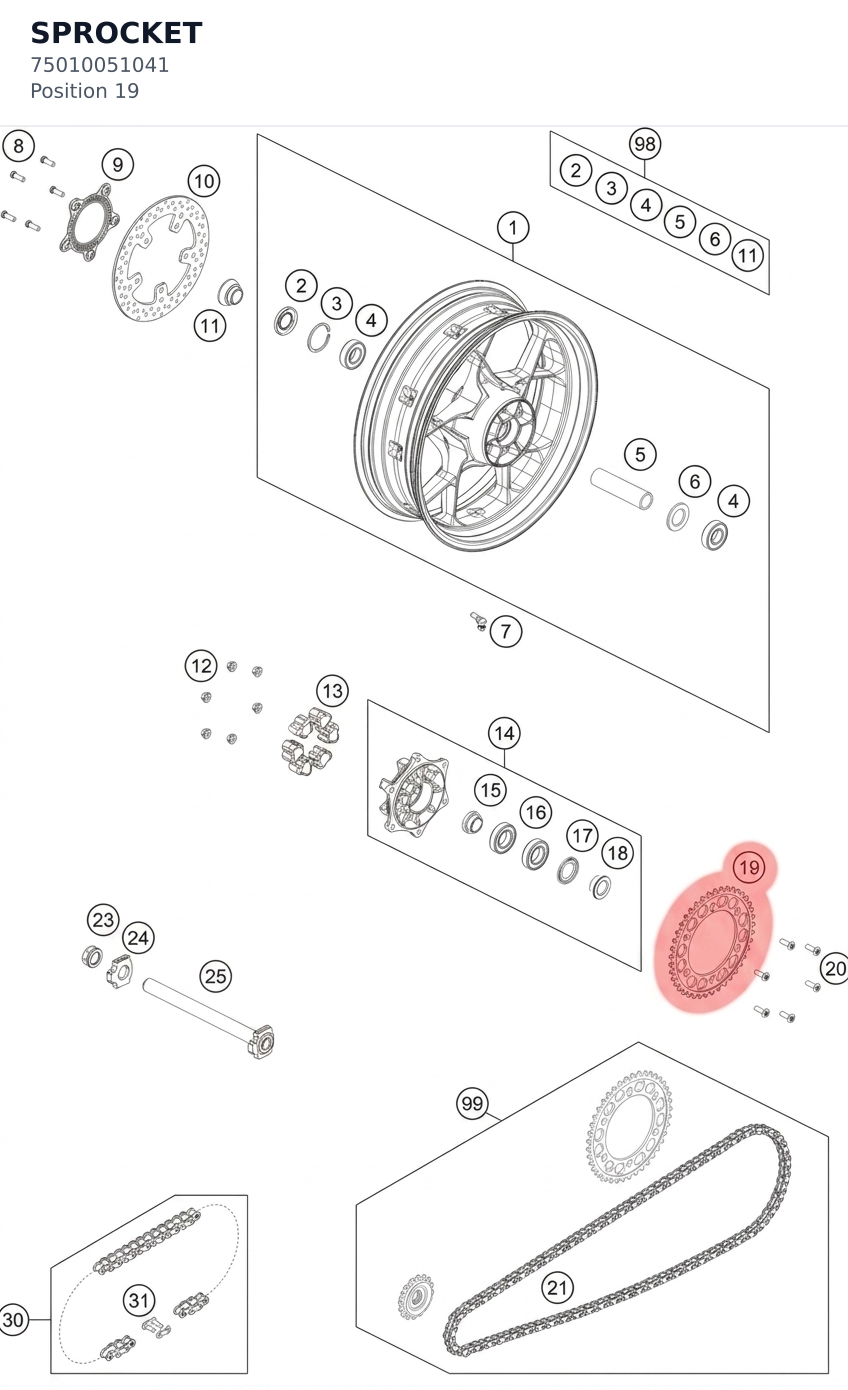 Diagram preview: SPROCKET (75010051041)
