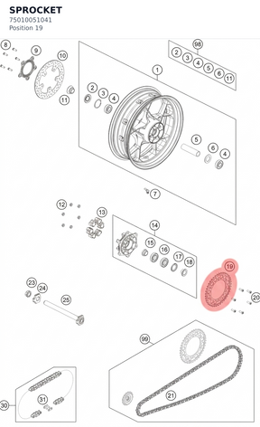 Diagram preview: SPROCKET (75010051041)