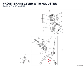 FRONT BRAKE LEVER WITH ADJUSTER 63140521A diagram position