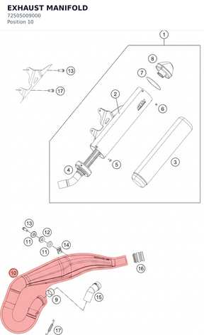 Diagram preview: EXHAUST MANIFOLD (72505009000)