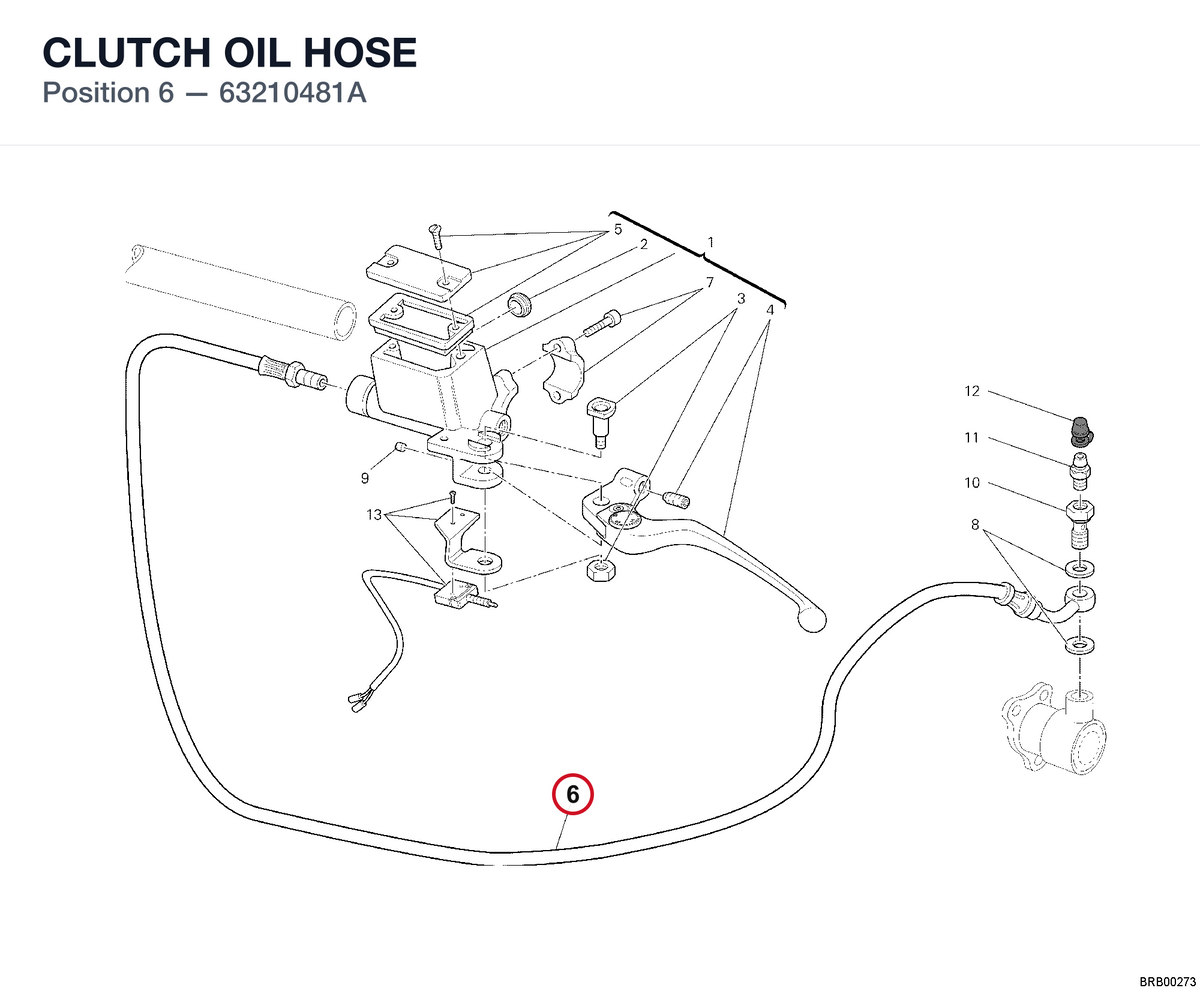 CLUTCH OIL HOSE 63210481A diagram position