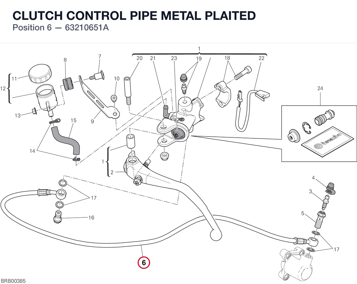 CLUTCH CONTROL PIPE METAL PLAITED