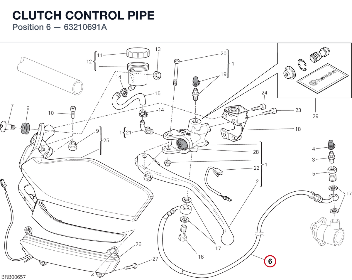 CLUTCH CONTROL PIPE 63210691A diagram position