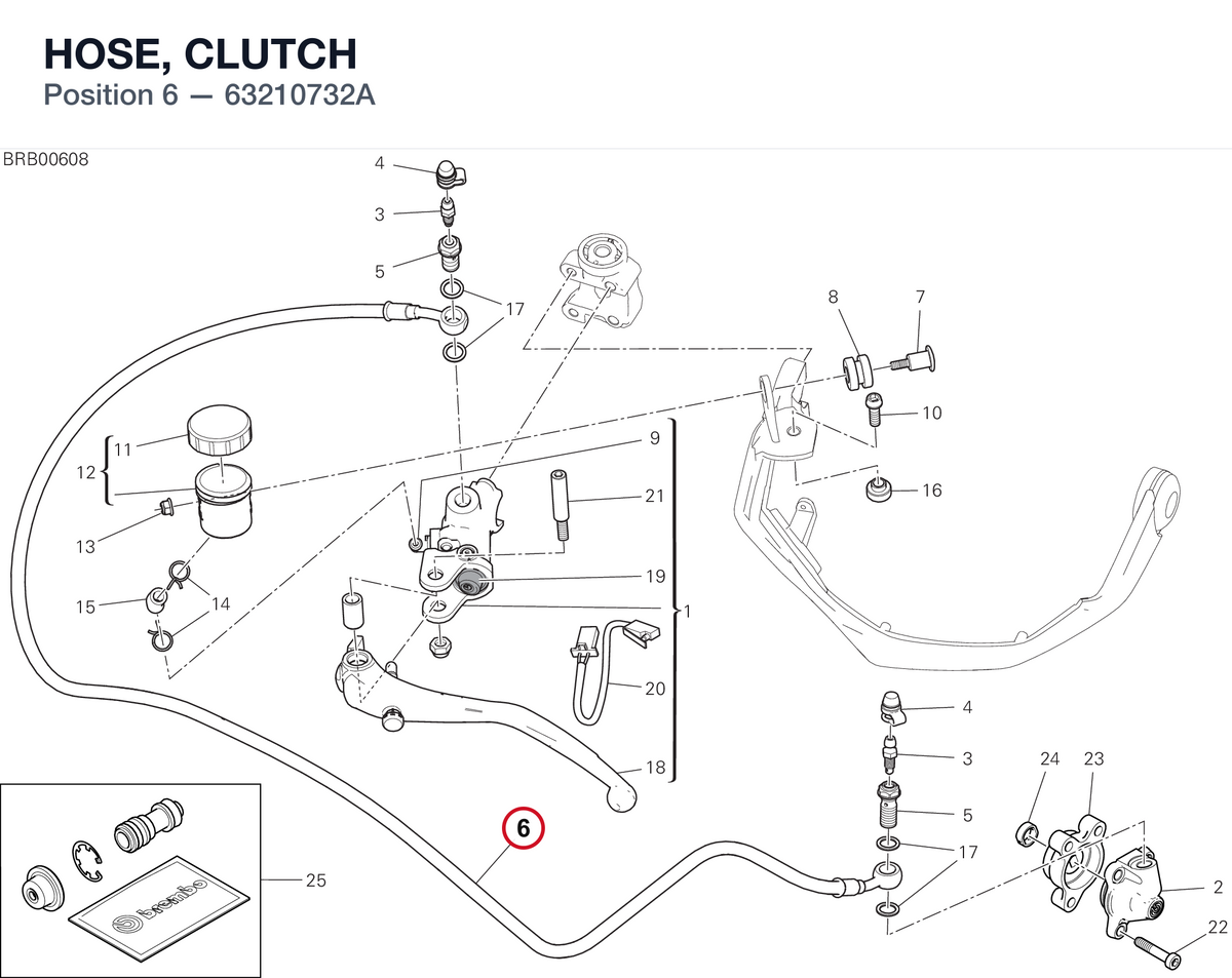 HOSE, CLUTCH 63210732A diagram position