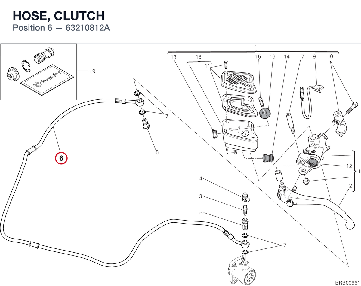 HOSE, CLUTCH 63210812A diagram position