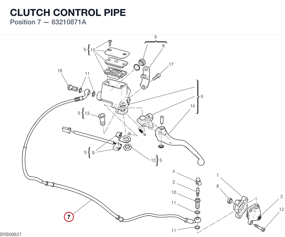 CLUTCH CONTROL PIPE 63210871A diagram position