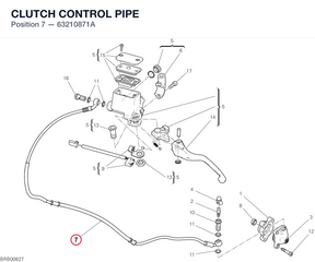 CLUTCH CONTROL PIPE 63210871A diagram position