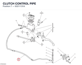 CLUTCH CONTROL PIPE 63211131A diagram position