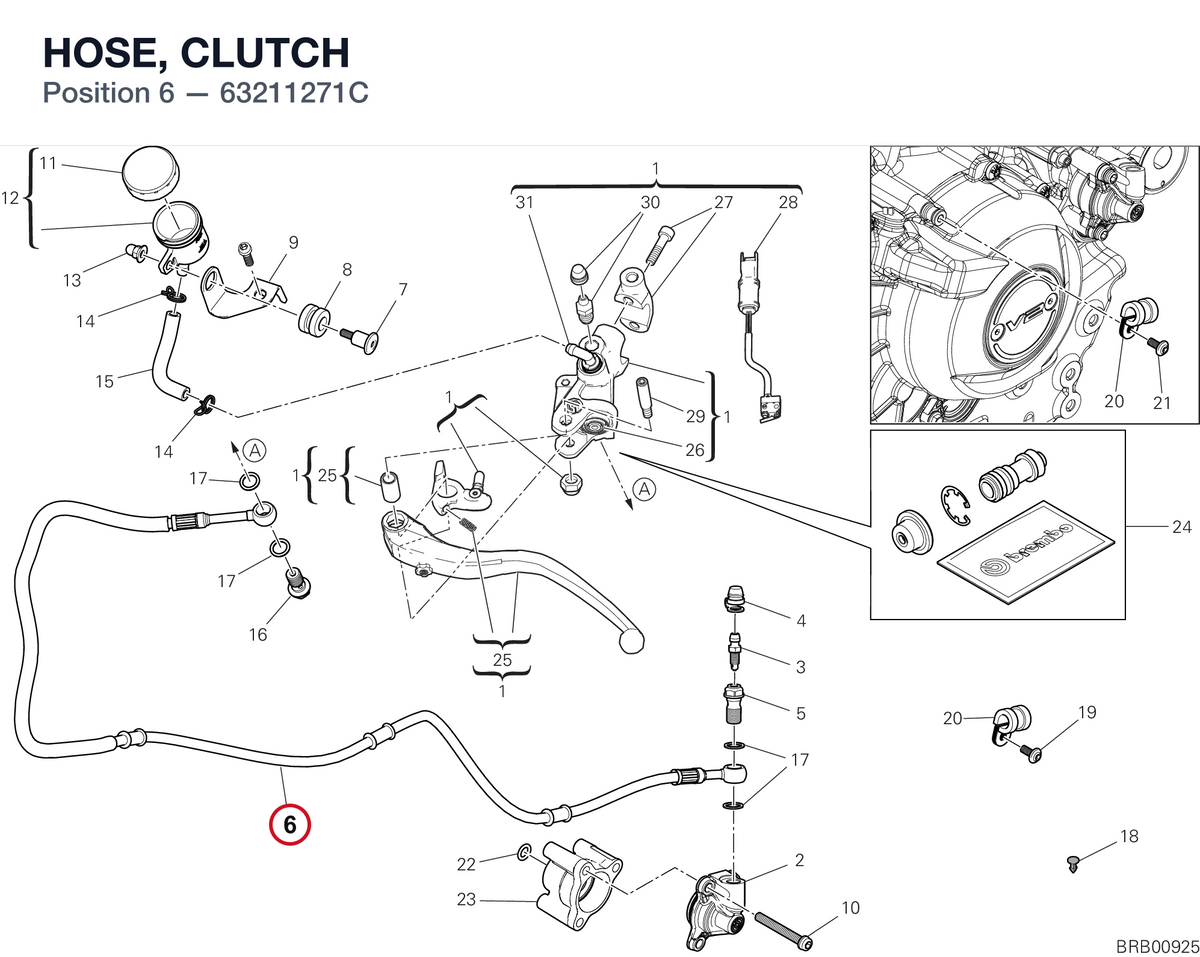 HOSE, CLUTCH 63211271C diagram position