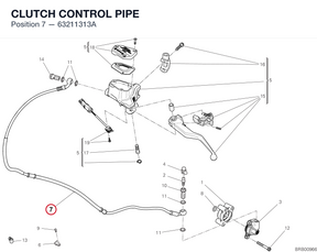 CLUTCH CONTROL PIPE 63211313A diagram position