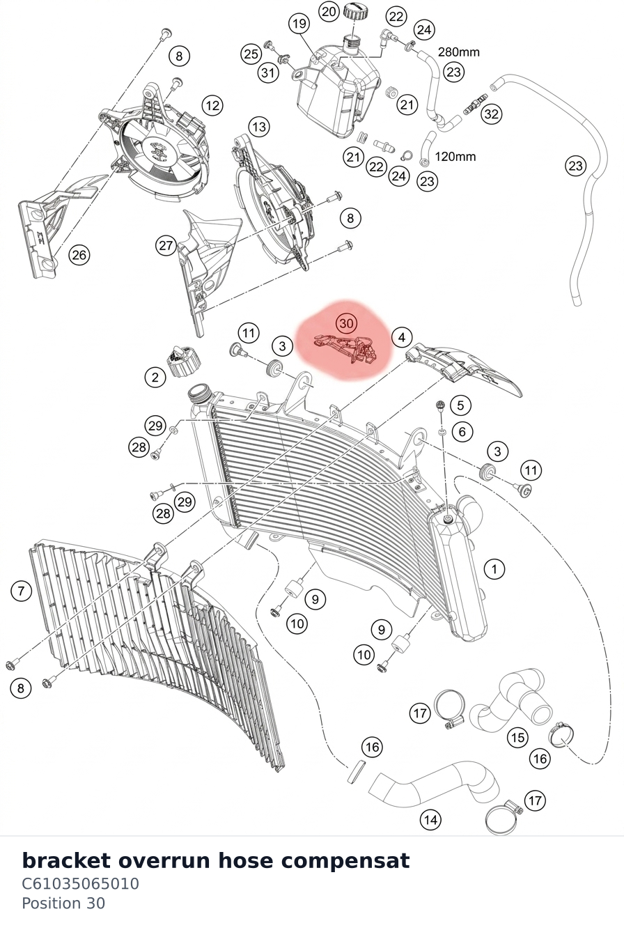 Diagram preview: bracket overrun hose compensat (C61035065010)