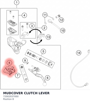 Diagram preview: MUDCOVER CLUTCH LEVER (72002037000)