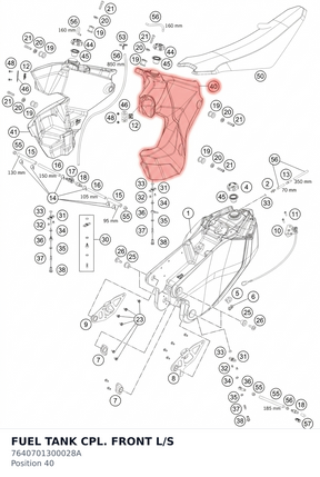 Diagram preview: FUEL TANK CPL. FRONT L/S (7640701300028A)
