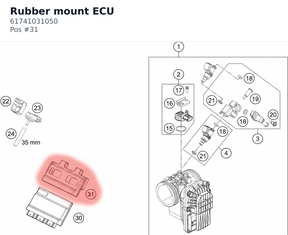 Diagram preview: Rubber mount ECU (61741031050)
