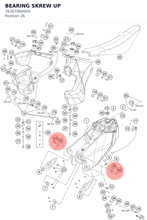 Diagram preview: BEARING SKREW UP (76307060000)