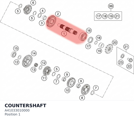 Diagram preview: COUNTERSHAFT (A41033010000)