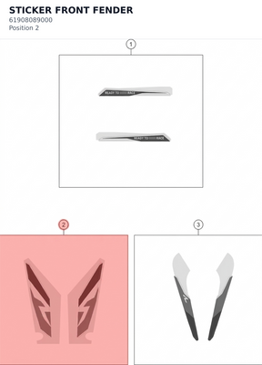 Diagram preview: STICKER FRONT FENDER (61908089000)