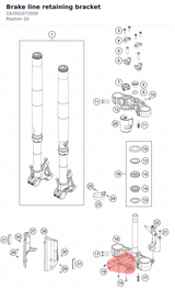 Diagram preview: Brake line retaining bracket (C63501072000)