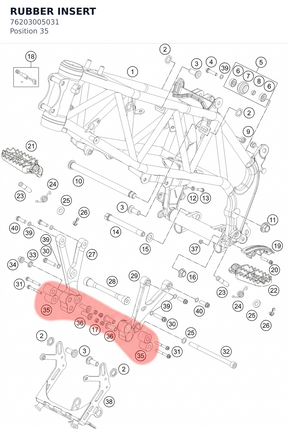 Diagram preview: RUBBER INSERT (76203005031)