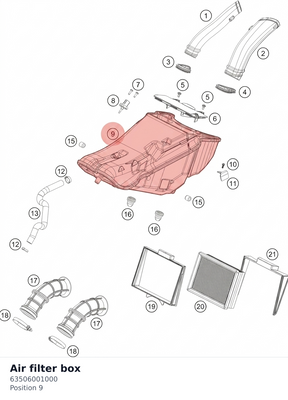 Diagram preview: Air filter box (63506001000)