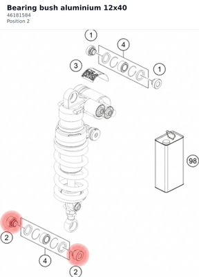 Diagram preview: Bearing bush aluminium 12x40 (46181584)